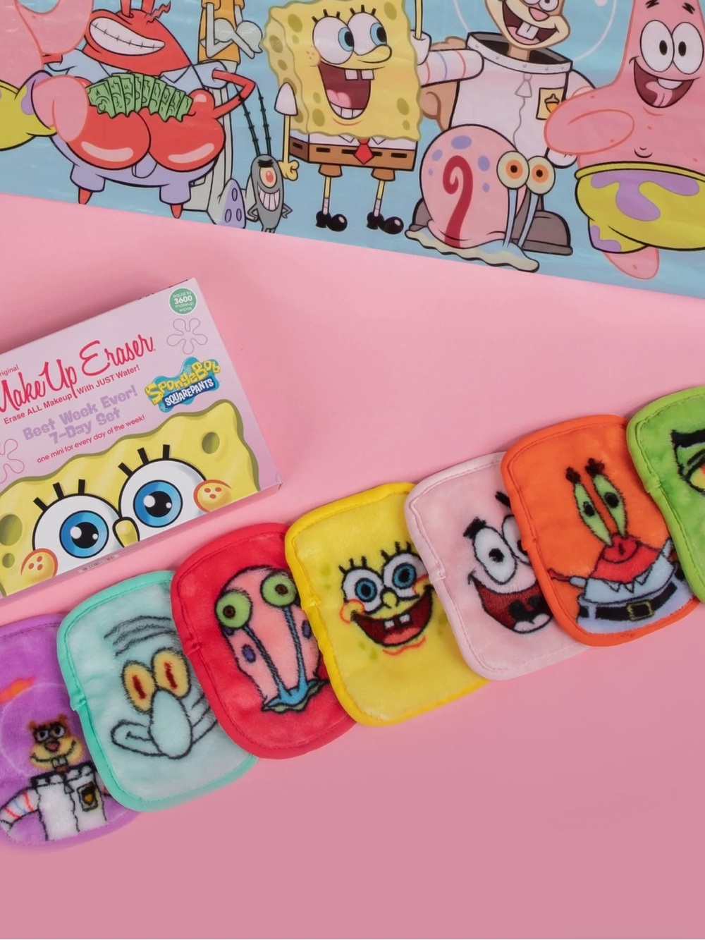 Original Make Up Eraser x Sponge Bob make up remover cloths 7 day set - Picture 2 of 7